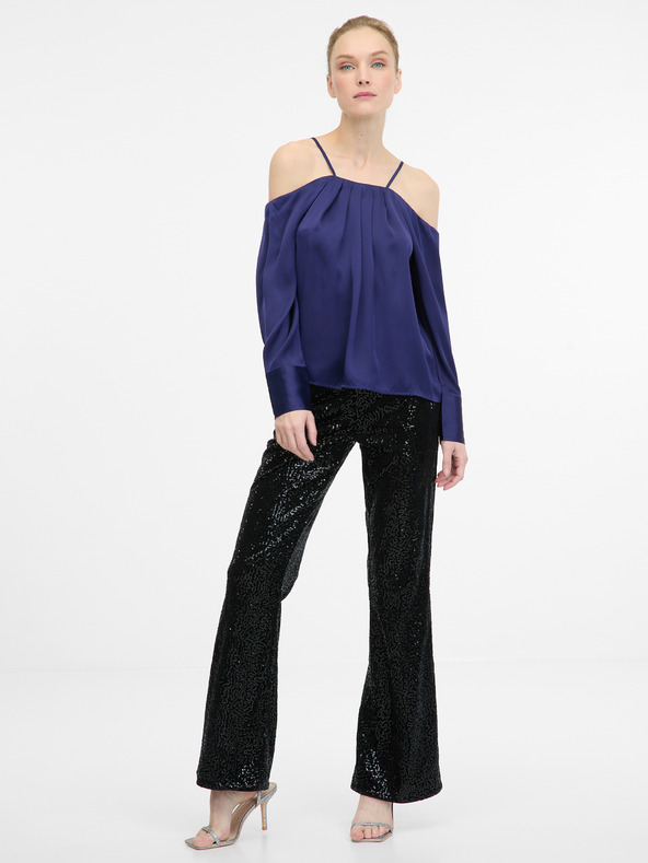 Orsay Tmavě modrá dámská halenka s odhalenými rameny ORSAY