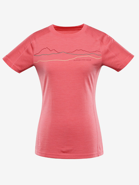ALPINE PRO Dámske triko z merino vlny ALPINE PRO WOOLENA 2 calypso coral