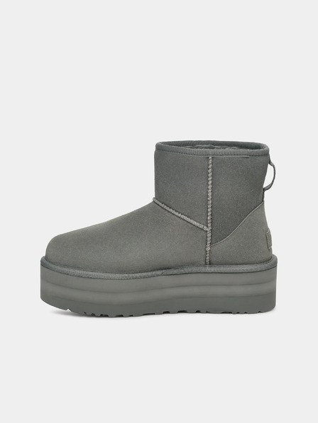 UGG Šedé dámské semišové sněhule na platformě UGG Classic Mini Platform