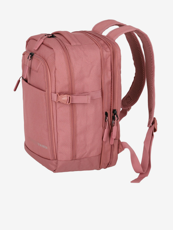 Travelite Růžový dámský batoh Travelite Kick Off Cabin Backpack Rosé