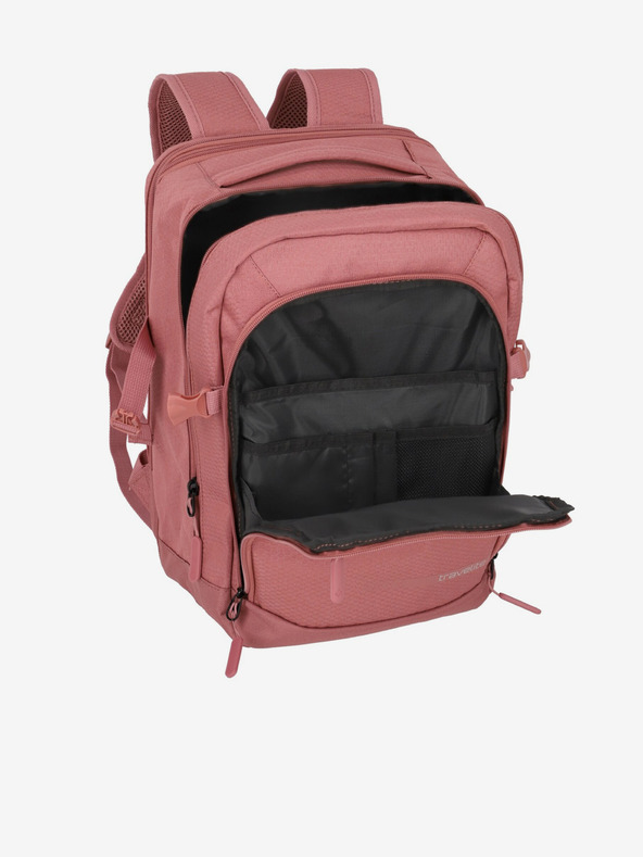Travelite Růžový dámský batoh Travelite Kick Off Cabin Backpack Rosé