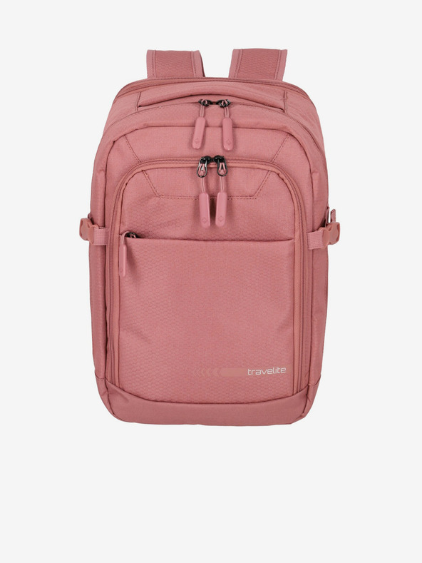 Travelite Růžový dámský batoh Travelite Kick Off Cabin Backpack Rosé