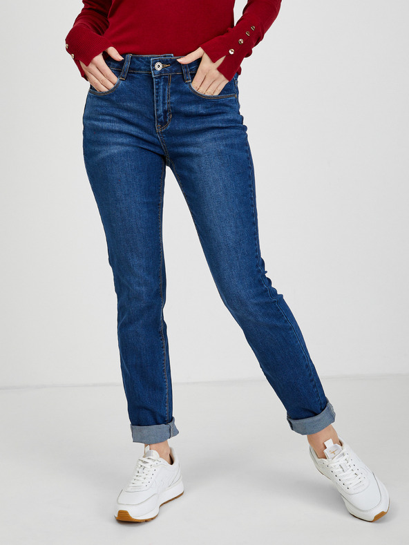 Orsay Tmavě modré dámské slim fit džíny ORSAY