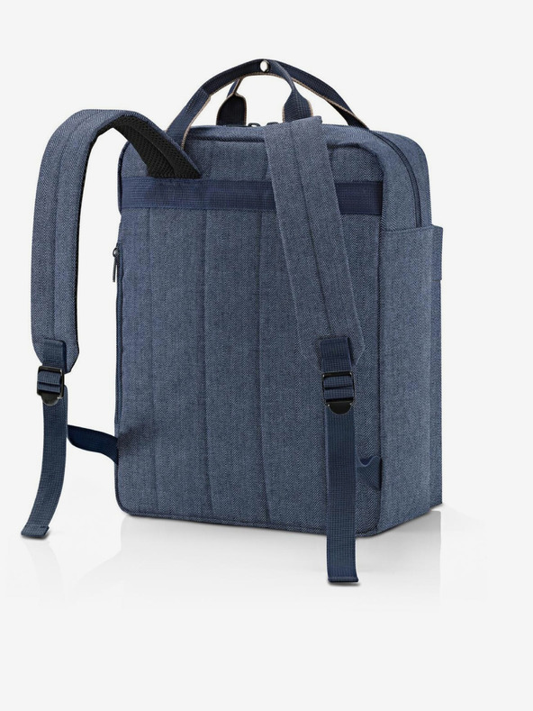 Reisenthel Tmavě modrý pánský batoh Reisenthel Allday Backpack M Herringbone Dark Blue