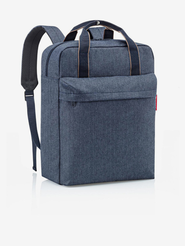 Reisenthel Tmavě modrý pánský batoh Reisenthel Allday Backpack M Herringbone Dark Blue