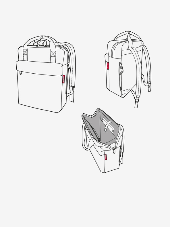 Reisenthel Tmavě modrý pánský batoh Reisenthel Allday Backpack M Herringbone Dark Blue