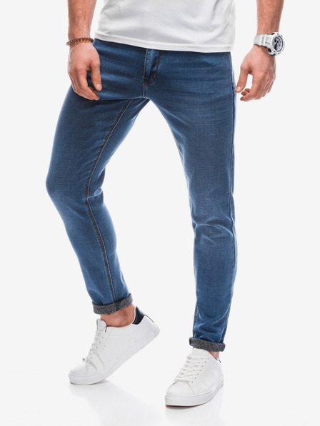 Edoti Modré pánské slim fit džíny Edoti