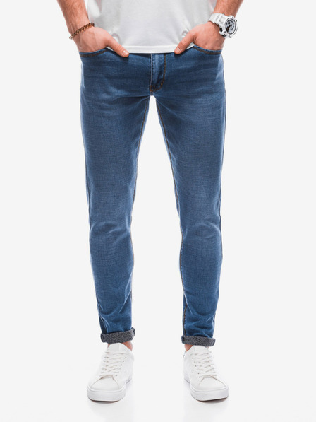 Edoti Modré pánské slim fit džíny Edoti