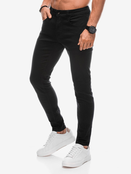Edoti Černé pánské slim fit džíny Edoti