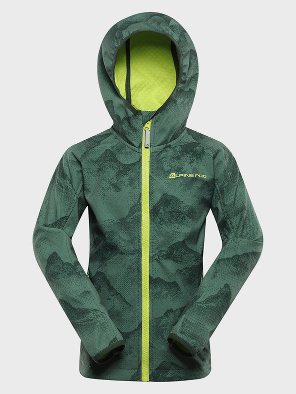ALPINE PRO Zelená dětská softshellová bunda s membránou Alpine Pro Ezoro
