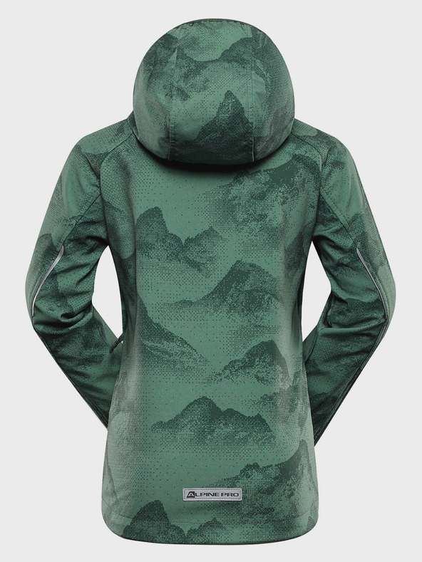 ALPINE PRO Zelená dětská softshellová bunda s membránou Alpine Pro Ezoro