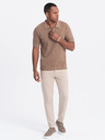 Ombre Clothing Béžové pánské carrot kalhoty Ombre Clothing