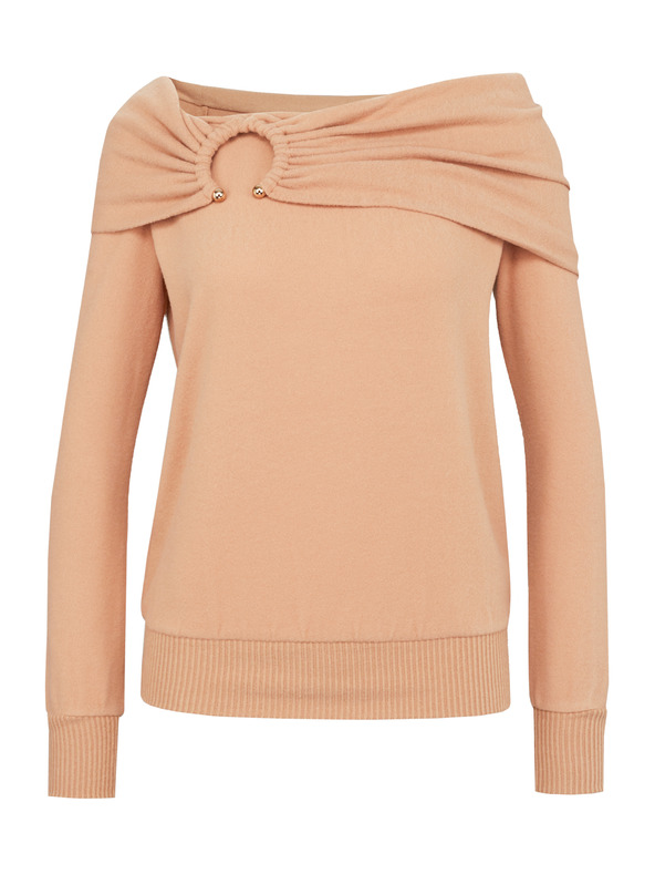 Orsay Světle hnědé dámské tričko s dlouhým rukávem ORSAY