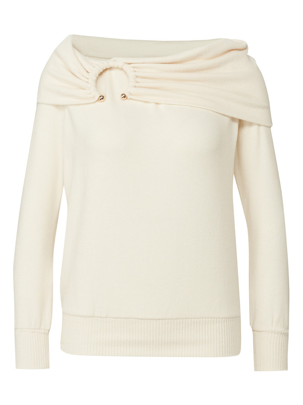 Orsay Krémové dámské tričko s dlouhým rukávem ORSAY