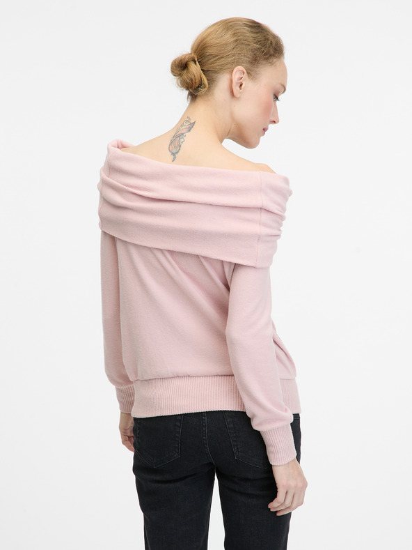 Orsay Světle růžové dámské tričko s dlouhým rukávem ORSAY