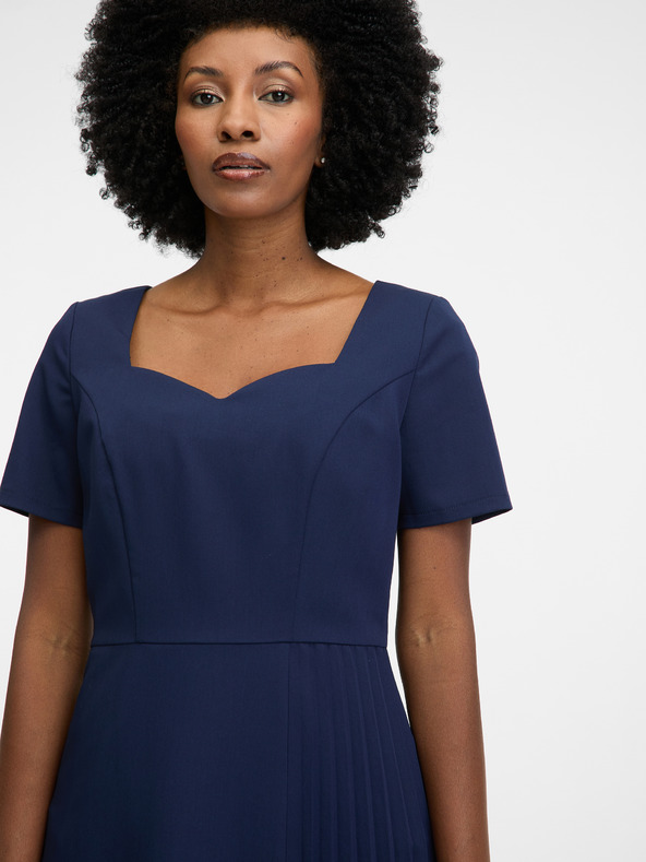 Orsay Modré dámské šaty ke kolenům ORSAY