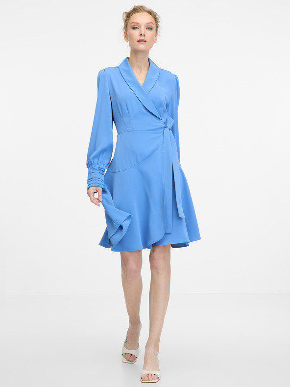 Orsay Modré dámské šaty ke kolenům ORSAY