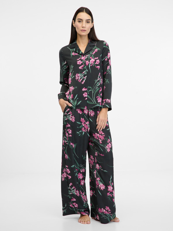 Orsay Černá dámská saténová noční košile ORSAY