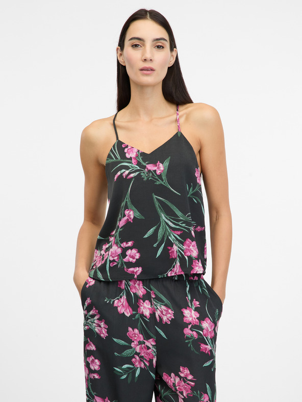 Orsay Černý dámský saténový pyžamový top ORSAY