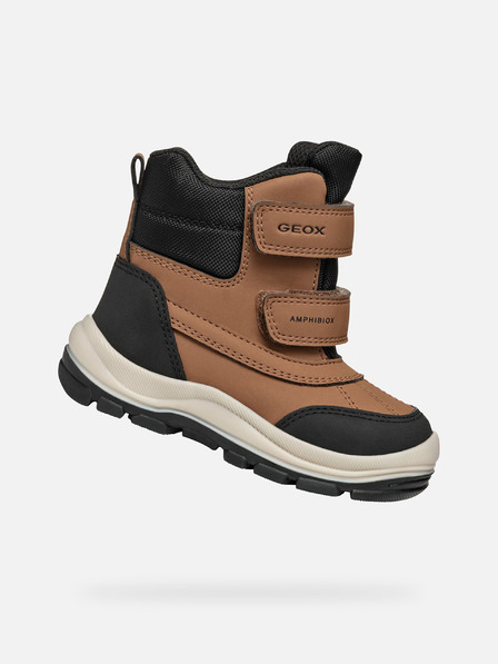Geox Hnědá chlapecká zimní obuv Geox Flanfil  B Abx