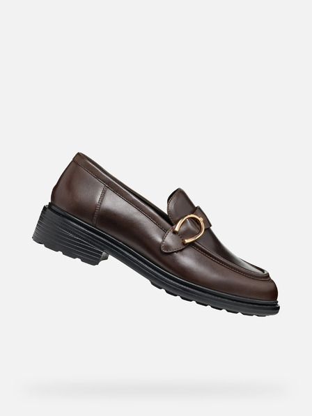 Geox Tmavě hnědé dámské mokasíny Geox Walk pleasure
