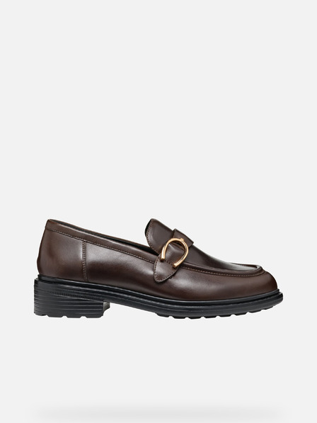 Geox Tmavě hnědé dámské mokasíny Geox Walk pleasure