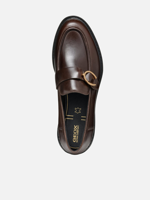 Geox Tmavě hnědé dámské mokasíny Geox Walk pleasure