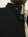 Jack & Jones Černý pánský vlněný kabát Jack & Jones