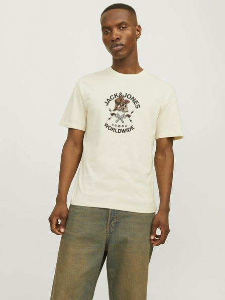 Jack & Jones Krémové pánské tričko Jack & Jones Seven
