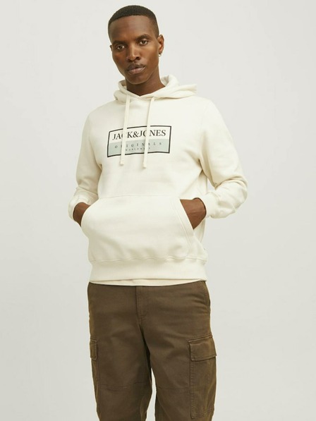 Jack & Jones Krémová pánská mikina s kapucí Jack & Jones Frederik