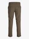 Jack & Jones Tmavě hnědé pánské chino kalhoty Jack & Jones Marco