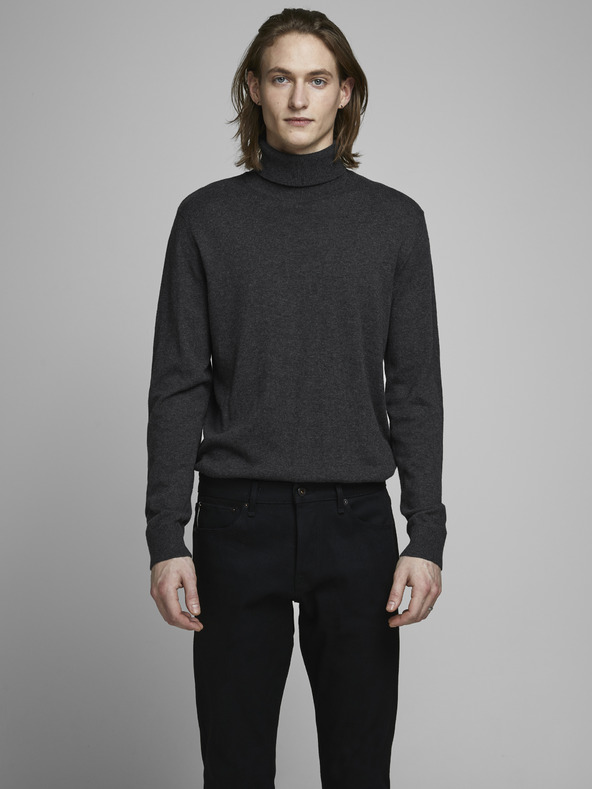 Jack & Jones Šedý basic rolák Jack & Jones Emil