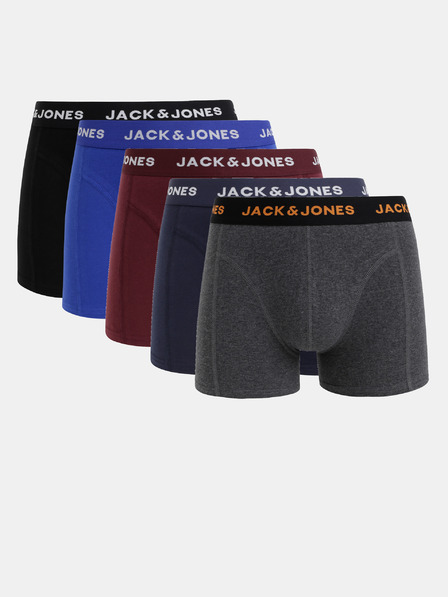 Jack & Jones Sada pěti boxerek v modré, černé, šedé a vínové barvě Jack & Jones Black Friday