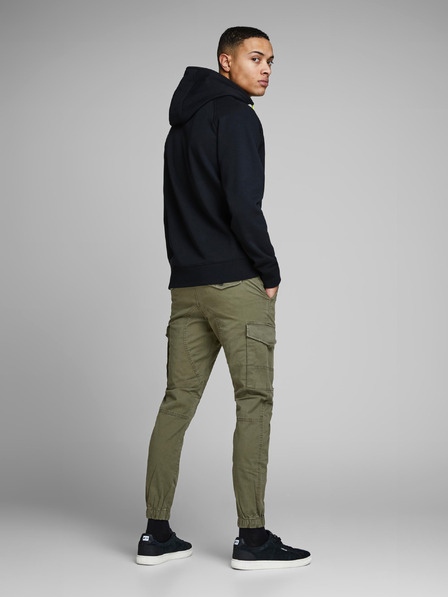 Jack & Jones Zelené pánské kalhoty Jack & Jones Paul