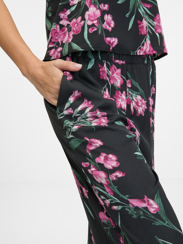 Orsay Černé dámské saténové pyžamové kalhoty ORSAY