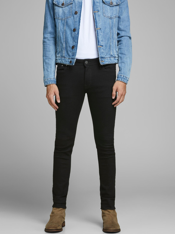 Jack & Jones Černé pánské skinny fit džíny Jack & Jones Liam