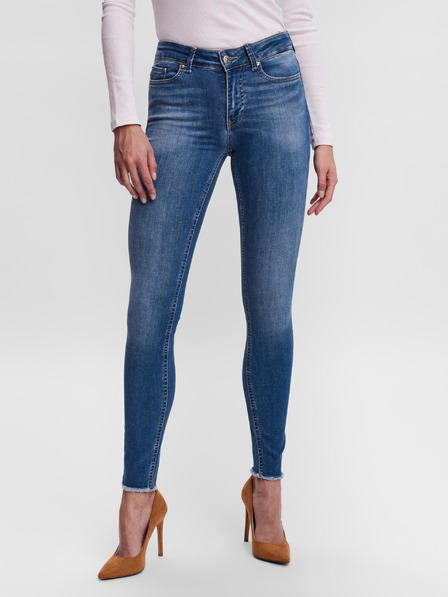 Vero Moda Modré skinny fit džíny VERO MODA Peach