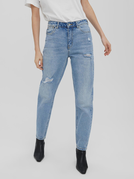Vero Moda Modré straight fit džíny VERO MODA