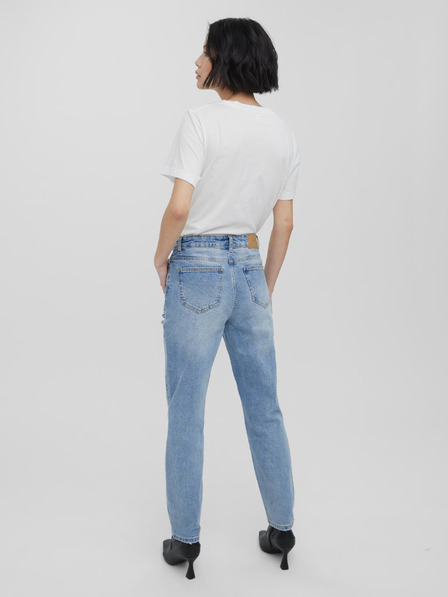 Vero Moda Modré straight fit džíny VERO MODA