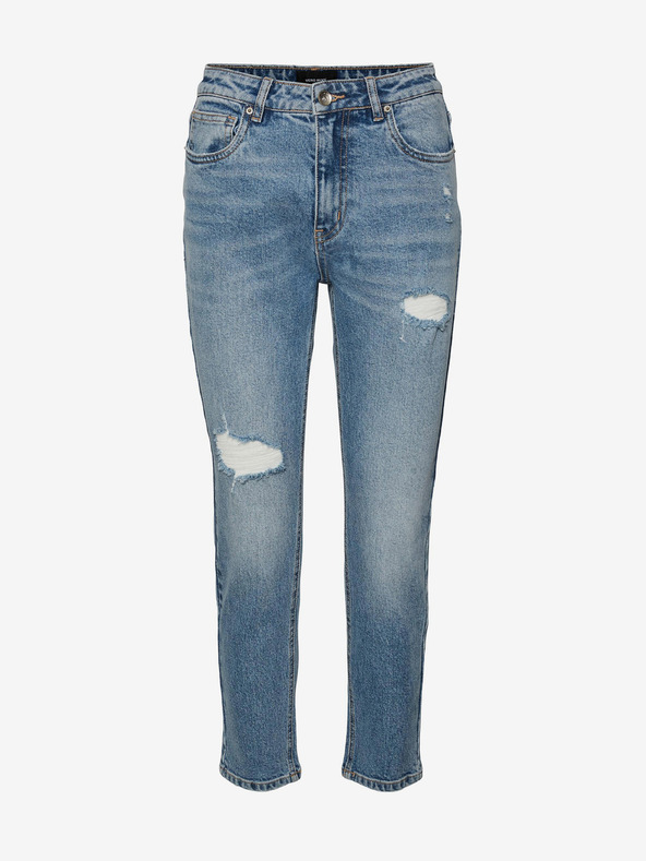 Vero Moda Modré straight fit džíny VERO MODA