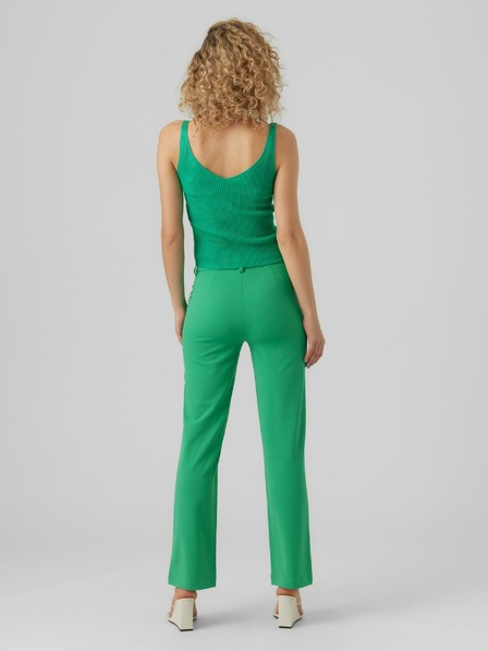 Vero Moda Zelené dámské žebrované basic tílko VERO MODA Glory