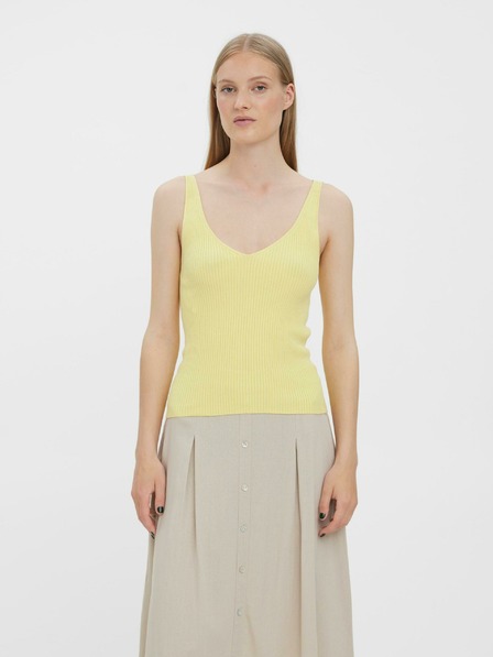 Vero Moda Světle žluté dámské žebrované basic tílko VERO MODA Glory