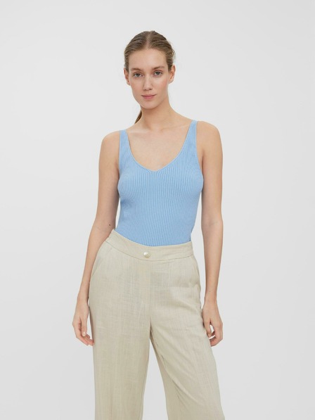 Vero Moda Světle modré dámské žebrované basic tílko VERO MODA Glory