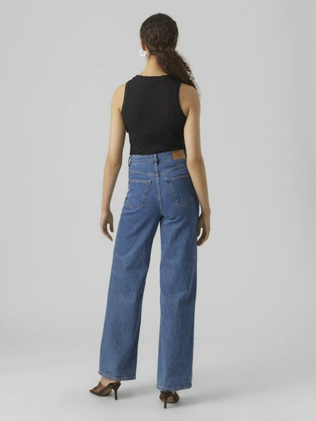 AWARE by VERO MODA Černé dámské žebrované basic tílko AWARE by VERO MODA Lavender