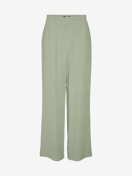 Vero Moda Světle zelené dámské široké kalhoty VERO MODA Carmen