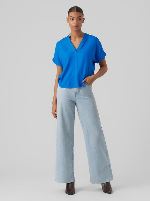 Vero Moda Modrá dámská halenka VERO MODA Beauty