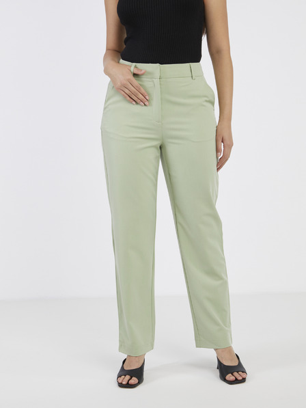 Vero Moda Světle zelené dámské zkrácené kalhoty VERO MODA Zelda