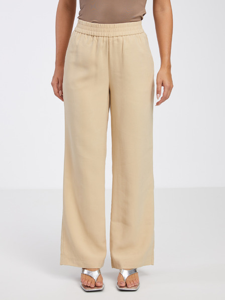 Vero Moda Béžové dámské široké kalhoty VERO MODA Carmen