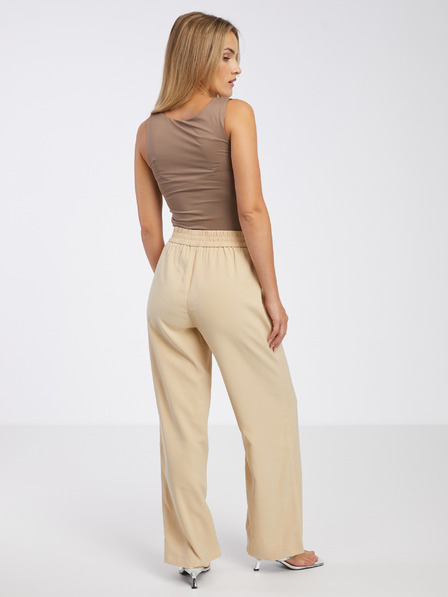 Vero Moda Béžové dámské široké kalhoty VERO MODA Carmen