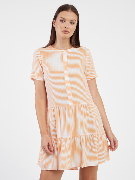 Vero Moda Oranžové dámské pruhované košilové šaty VERO MODA Bumpy